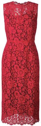 Dolce & Gabbana floral lace fitted dress - women - Silk/Cotton/Polyamide/Viscose - 46
