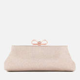 Thumbnail for your product : Ted Baker Women's Glitter Bow Evening Bag - Rose Gold