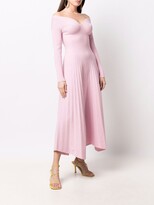 Thumbnail for your product : Maria Lucia Hohan Off-Shoulder Ribbed-Knit Flared Dress