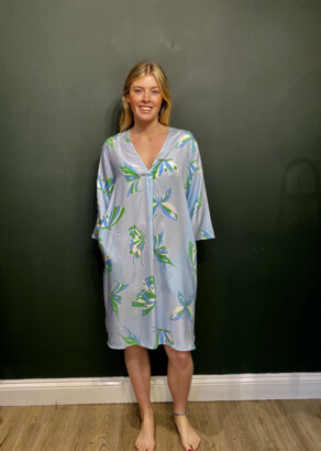 Charlotte Sparre New V-Dress in Butterflies, Blue
