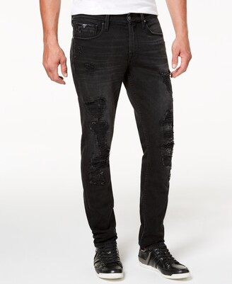 GUESS Men's Distressed Slim-Fit Tapered Jeans - ShopStyle