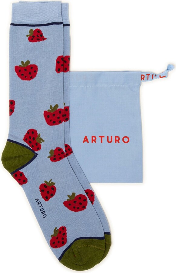 Men's Blue Calzini Arturo Gusto Fragola Corto - Sky - ShopStyle Socks