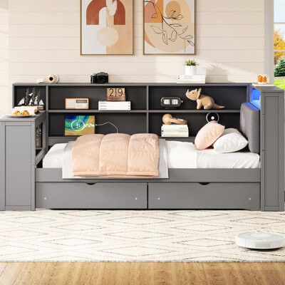 Latitude Run Twin Wood Platform Bed