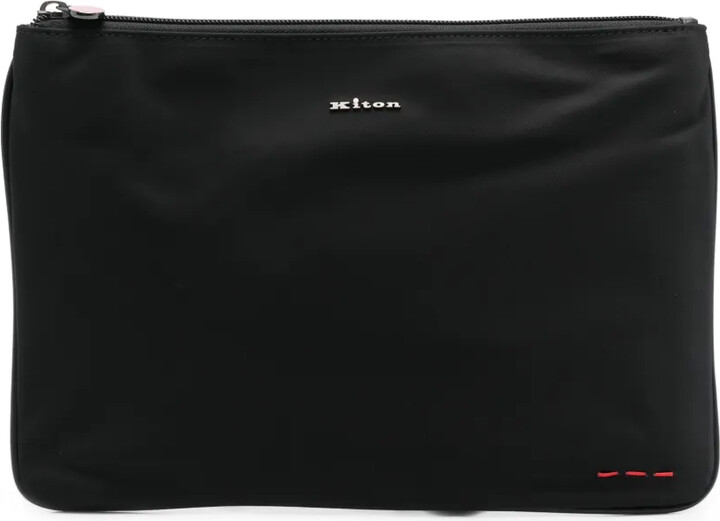 Kiton Logo-Plaque Clutch Bag