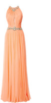 Thumbnail for your product : Marchesa Sorbet Sleeveless Pleated Chiffon Gown