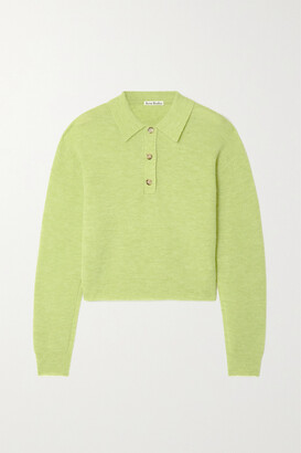 Acne Studios - Ribbed-knit Polo Shirt - Green