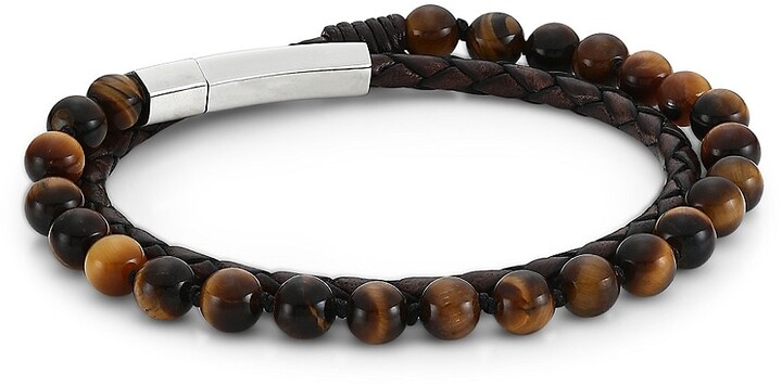 tiger eye and Mexican agates: beige brown tones. tribal Men earthy horn unisex beaded bracelet,surf ethnic
