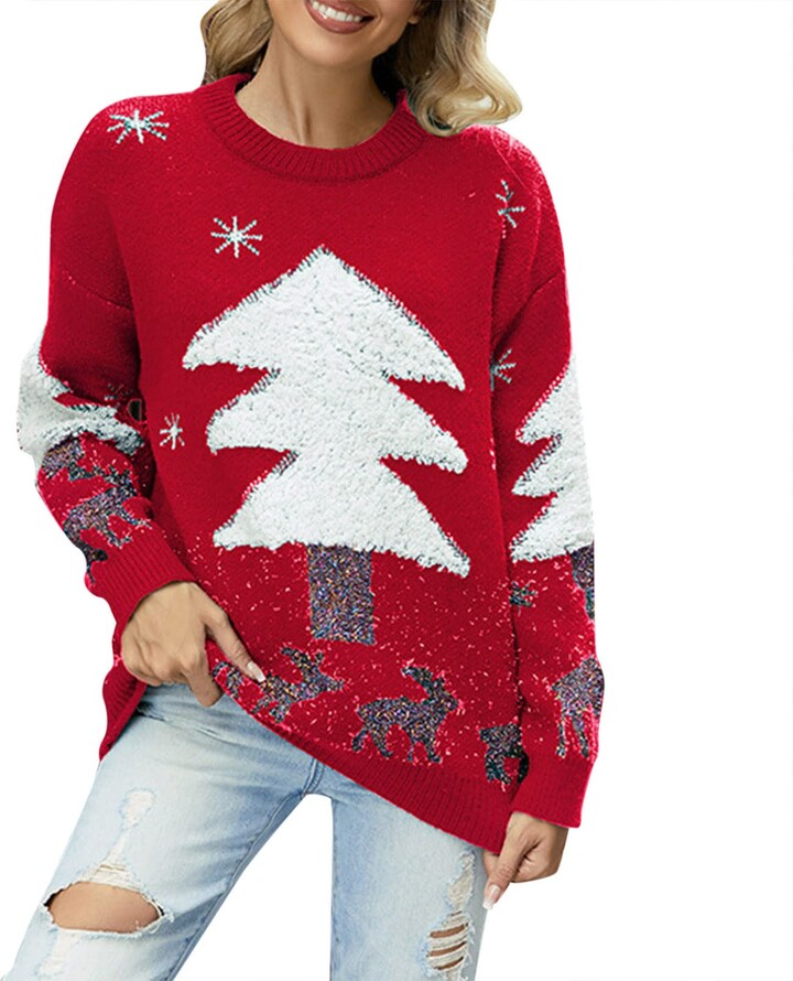 Ladies Jumpers Oversized Christmas Jumpers Uk Generic Womens