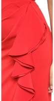 Thumbnail for your product : Badgley Mischka Ruffle Slit Strapless Gown