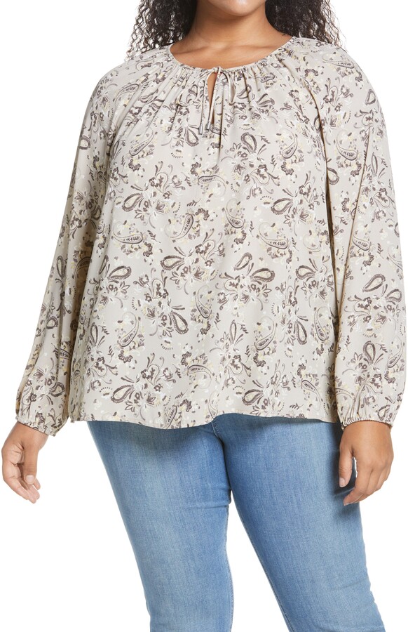 paisley peasant top