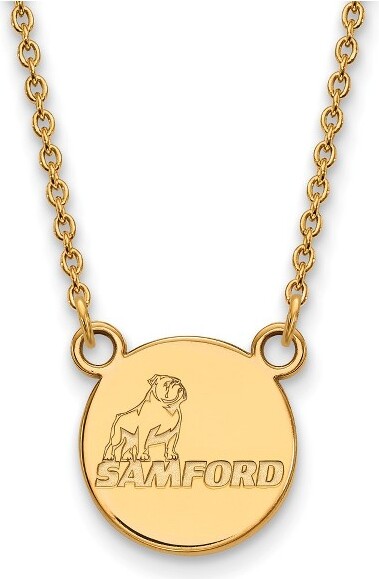 Black Bow Jewelry Co. BlackBowJewelry14kYellowGoldPlatedSterlingSilverSamfordBulldogsNCAANecklace18Inch