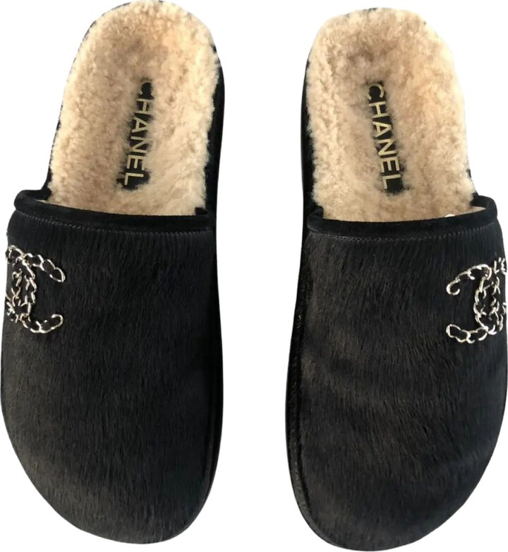Chanel Shearling Mules - ShopStyle