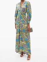 Thumbnail for your product : Luisa Beccaria Floral-print Silk-blend Crepe Maxi Dress - Green Multi