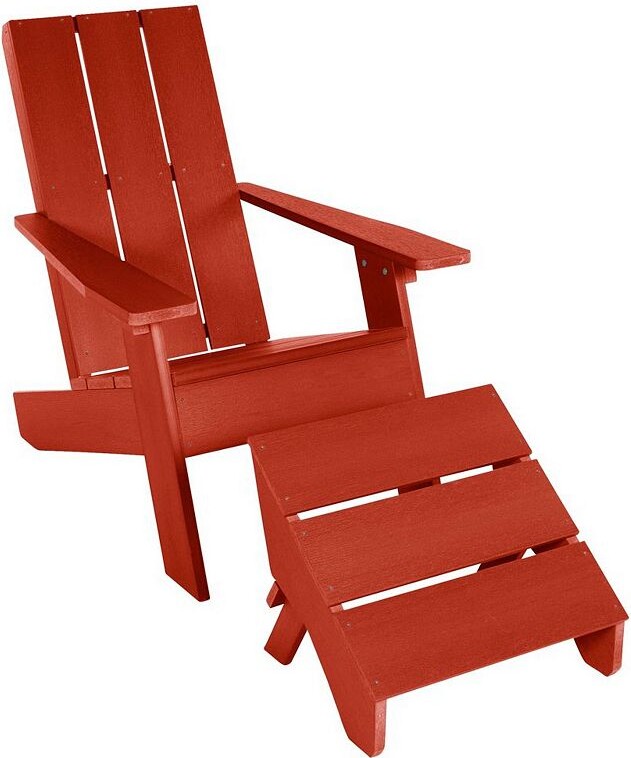 Highwood USA Barcelona Modern Adirondack Chair & Modern Folding Ottoman 2-Piece Set