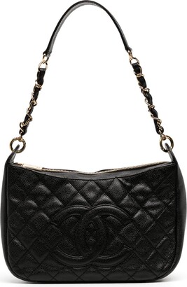 CHANEL HOBO HANDBAG IN BLACK QUILTED LEATHER LOGO CC QUILTED BAG PURSE  ref.517750 - Joli Closet