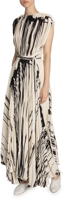 Proenza Schouler Two-Tone Pleated Wrap Dress