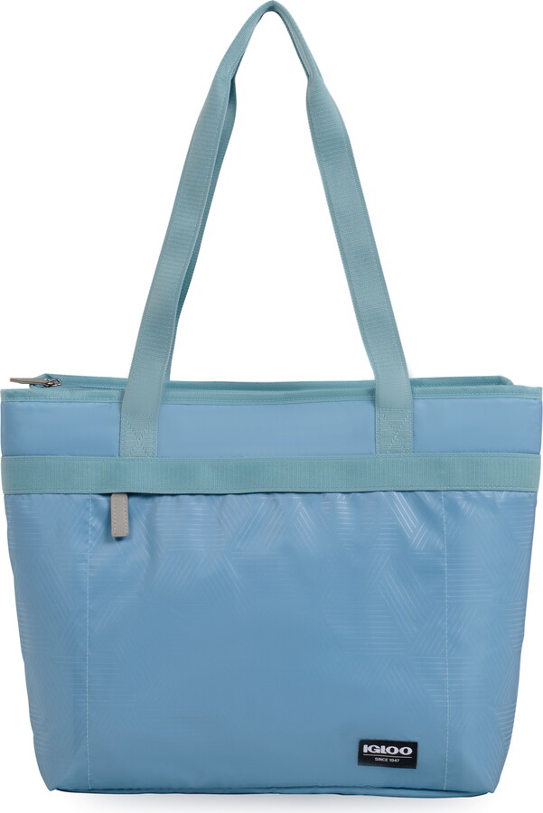 Igloo 20 Can Capacity Laguna for Her Zippered Dual Compartment Soft-Sided Tote Cooler Bag, Powder Blue