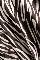 Thumbnail for your product : Ganni Zebra-print Stretch-silk Satin Wrap Skirt - Zebra print