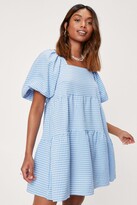 Thumbnail for your product : Nasty Gal Womens Puff Sleeve Tiered Gingham Smock Mini Dress