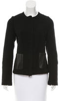 Thumbnail for your product : Vince Leather-Trimmed Wool Jacket w/ Tags