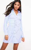 Thumbnail for your product : PrettyLittleThing Willow White Corset Lace Up Open Shirt Dress