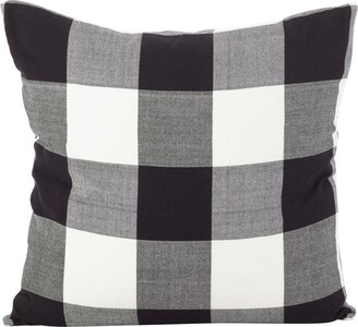 Saro Lifestyle Buffalo Check Plaid Design Cotton Throw Pillow, 20" x 20"