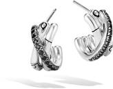 Thumbnail for your product : John Hardy Bamboo Silver J Hoop Earrings w/ Black Sapphire & Spinel