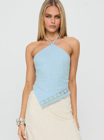 Princess Polly Lower Impact Taisil Top Blue