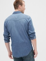 Thumbnail for your product : Gap Print Denim Shirt in Slim Fit