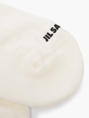 Jil Sander Logo-tab Ribbed Cotton-blend Socks - White