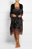Thumbnail for your product : Carine Gilson Julia lace-trimmed silk-satin robe