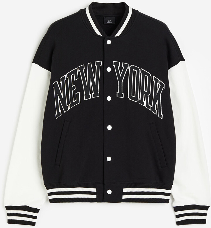 Hm Soft Baseball Jacket H&M Oversized Fit Baseball Jacket ShopStyle