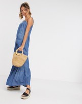 Thumbnail for your product : JDY denim maxi dress with cami straps in blue