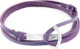 Thumbnail for your product : Anchor & Crew Grape Purple Clipper Anchor Silver & Flat Leather Bracelet