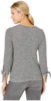 Thumbnail for your product : Lucky Brand Stripe Tie Sleeve Cloud Jersey Top (Black/White Stripe) Women's Clothing