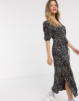 Thumbnail for your product : Miss Selfridge midi plisse dress in floral print