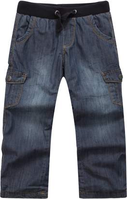 Richie House Boys' casual denim pants with multi pockets RH120127-3/4