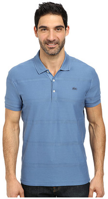 Lacoste Jersey Polo with Tonal Wide Spaced H'Bone Stripe