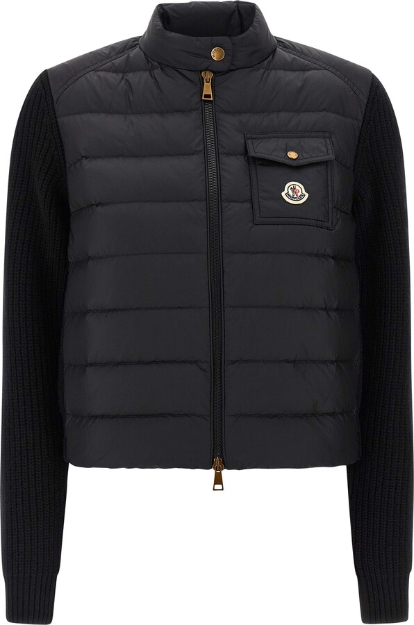 Padded Cardigan Puffer Jackets Black