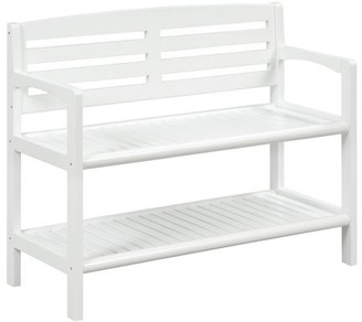 Abingdon Solid Birch Wood Large Bench with Back