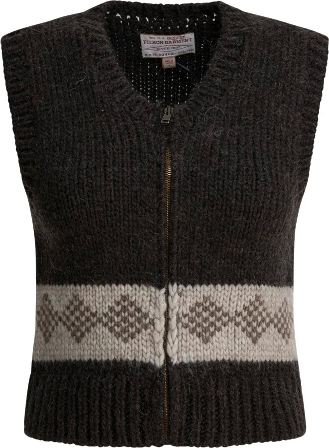 Filson Zip-Up Patterned-Intarsia Vest