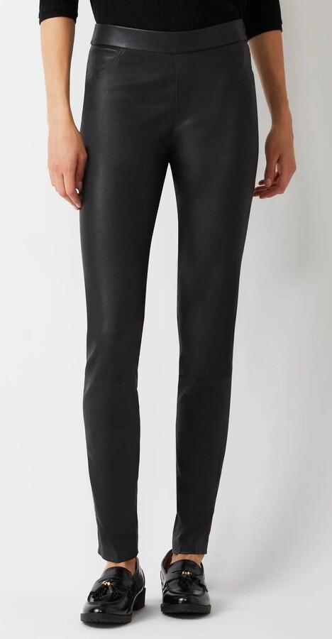 Leggings With Leather Side Seam