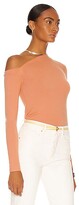 Thumbnail for your product : Enza Costa Angled Exposed Shoulder Long Sleeve Top in Peach