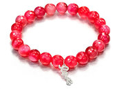 Thumbnail for your product : Sydney Evan Diamond, Pink Agate & 14K White Gold Love Beaded Stretch Bracelet