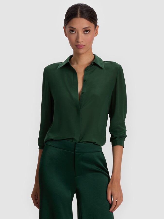 Alice + Olivia Willa Silk Blouse