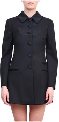 RED Valentino Satin Trimmed Wool Coat