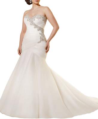 Half Flower Bridal Tulle Wedding Dress Mermaid Bride Dress Wedding 2017 Sequins Wedding Dress Long US