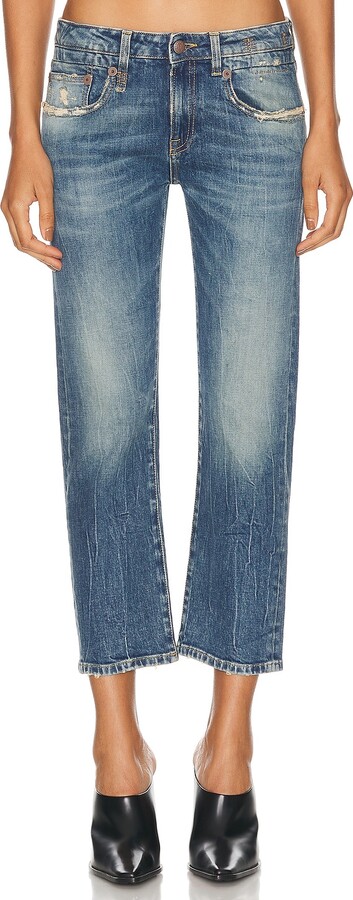 R 13 Boy Straight Leg in Denim-Dark