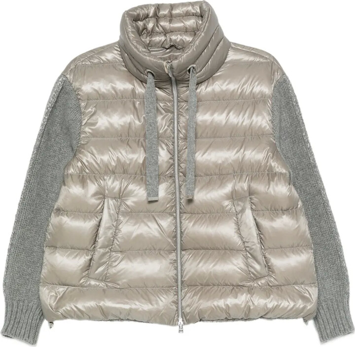 Herno Quilted Knitted-Sleeve Jacket