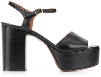 Black Chunky Platform Sandals For Women 